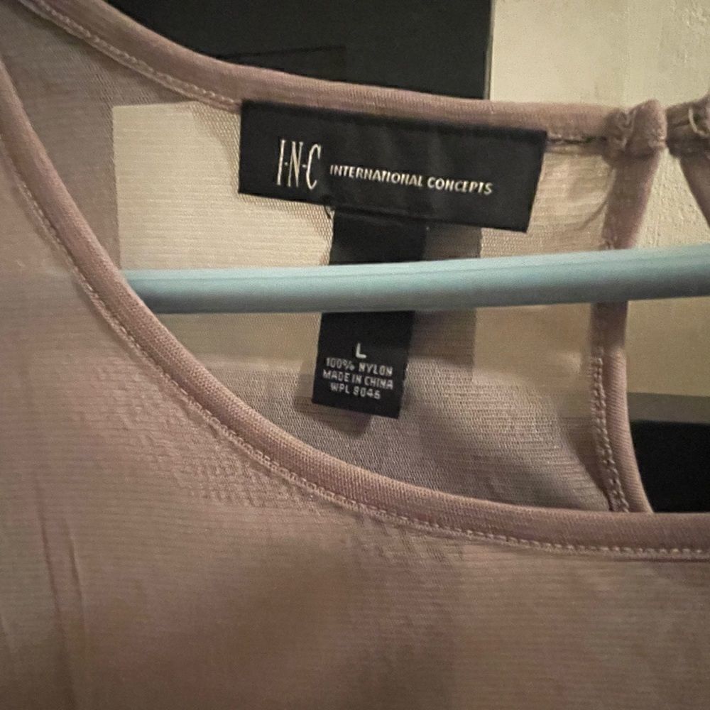 NWOT - INC International Concepts Grey Floral Tank w/ beautiful sequence - Large - Picture 7 of 11
